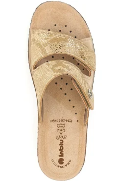 Ciabatte Sabbia Con Zeppa e Strappo in Velcro InBlu 2678