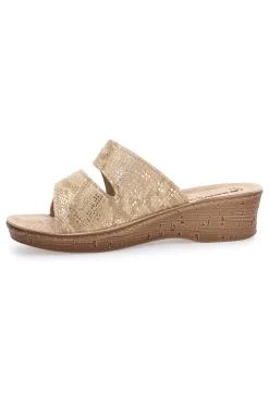 Ciabatte Sabbia Con Zeppa e Strappo in Velcro InBlu 2678