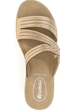 Ciabatte Sabbia con Zeppa e Strass Inblu 23RN