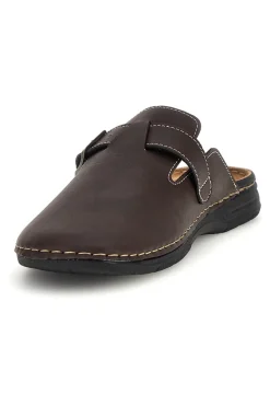 Ciabatte Sabot marroni sottopiede in pelle con fibbia Jerpoint 620PS