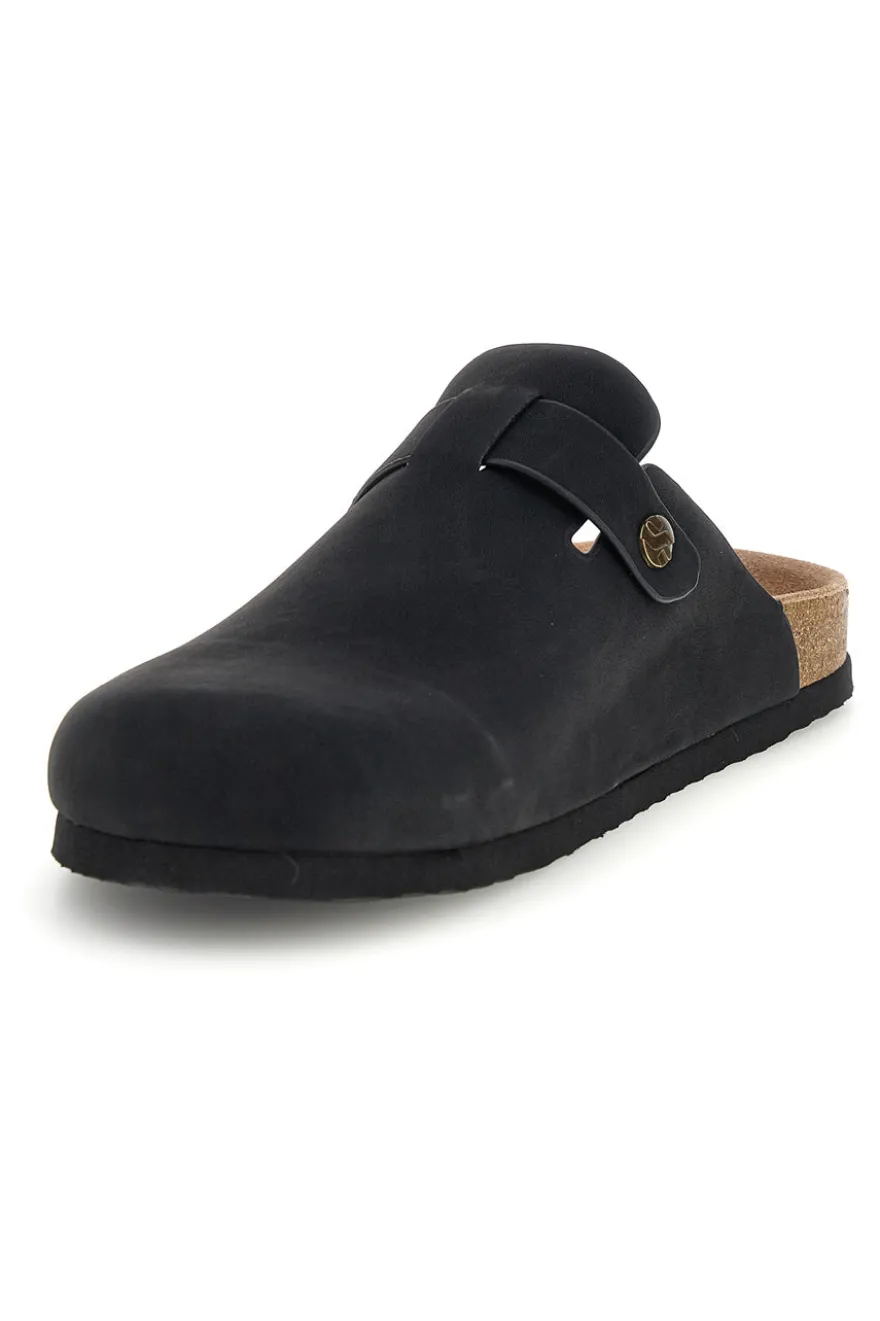 Ciabatte Sabot nere con fibbia regolabile Superga S11U700