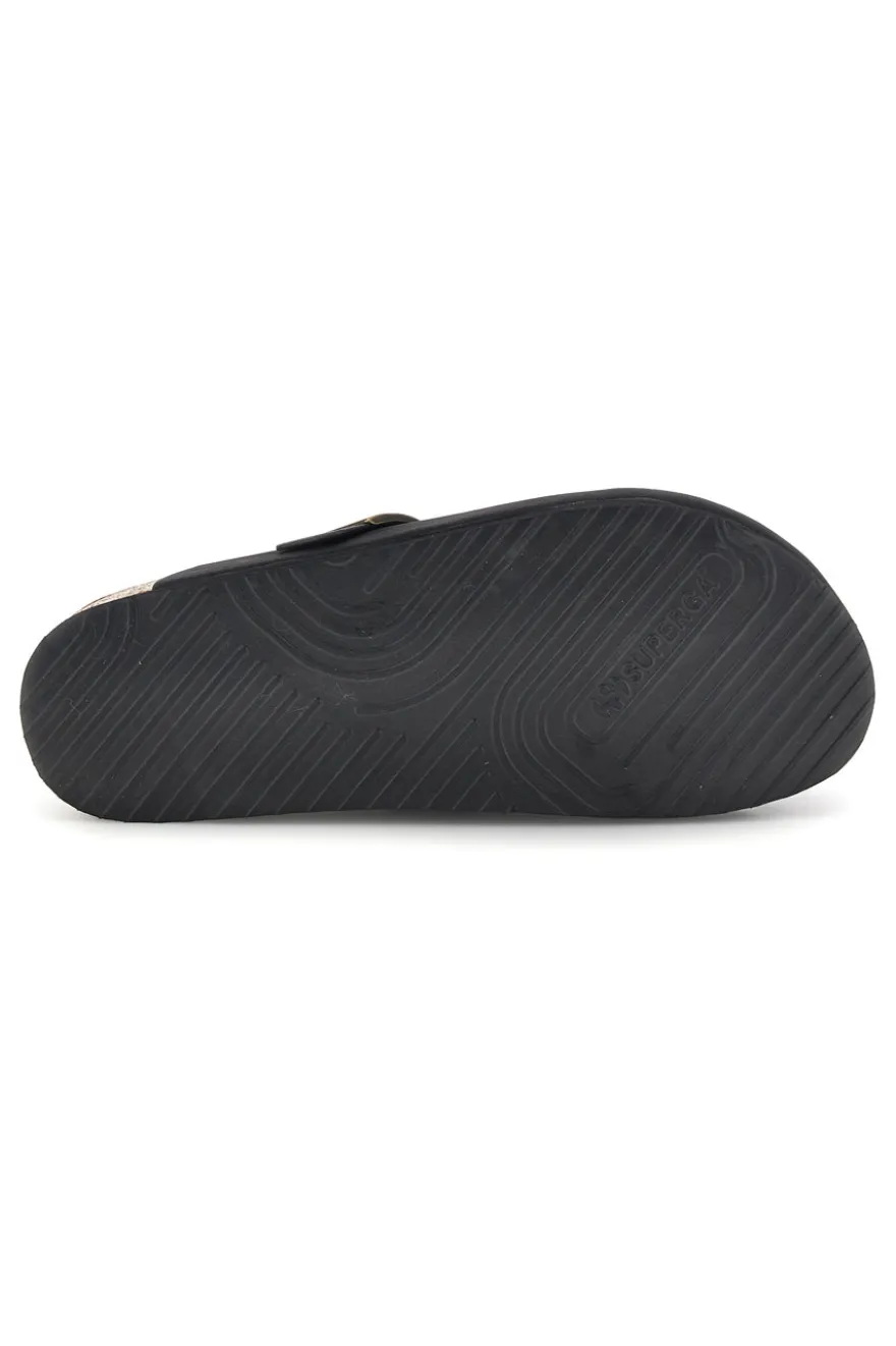 Ciabatte Sabot nere con fibbia regolabile Superga S11U700