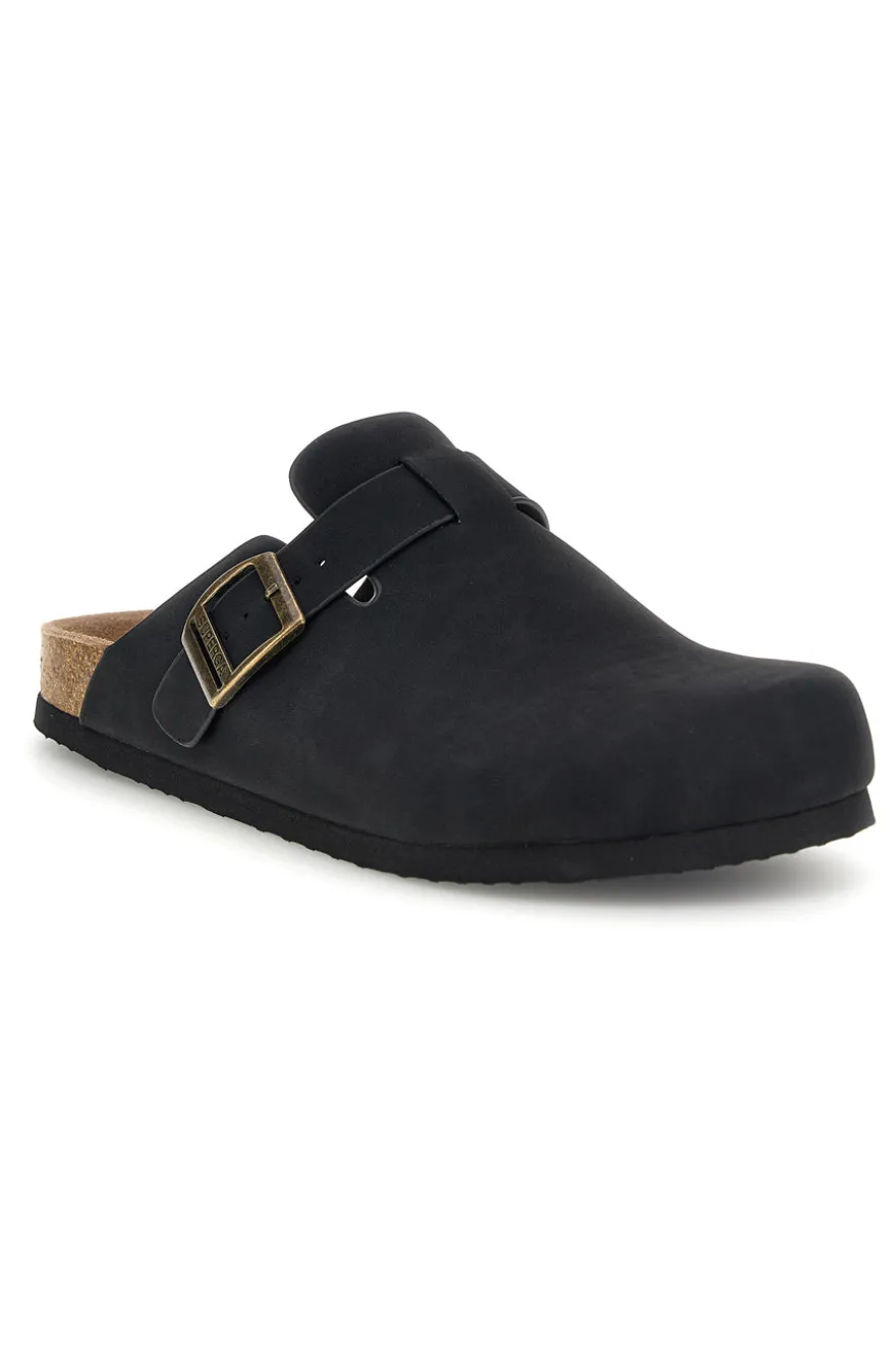 Ciabatte Sabot nere con fibbia regolabile Superga S11U700