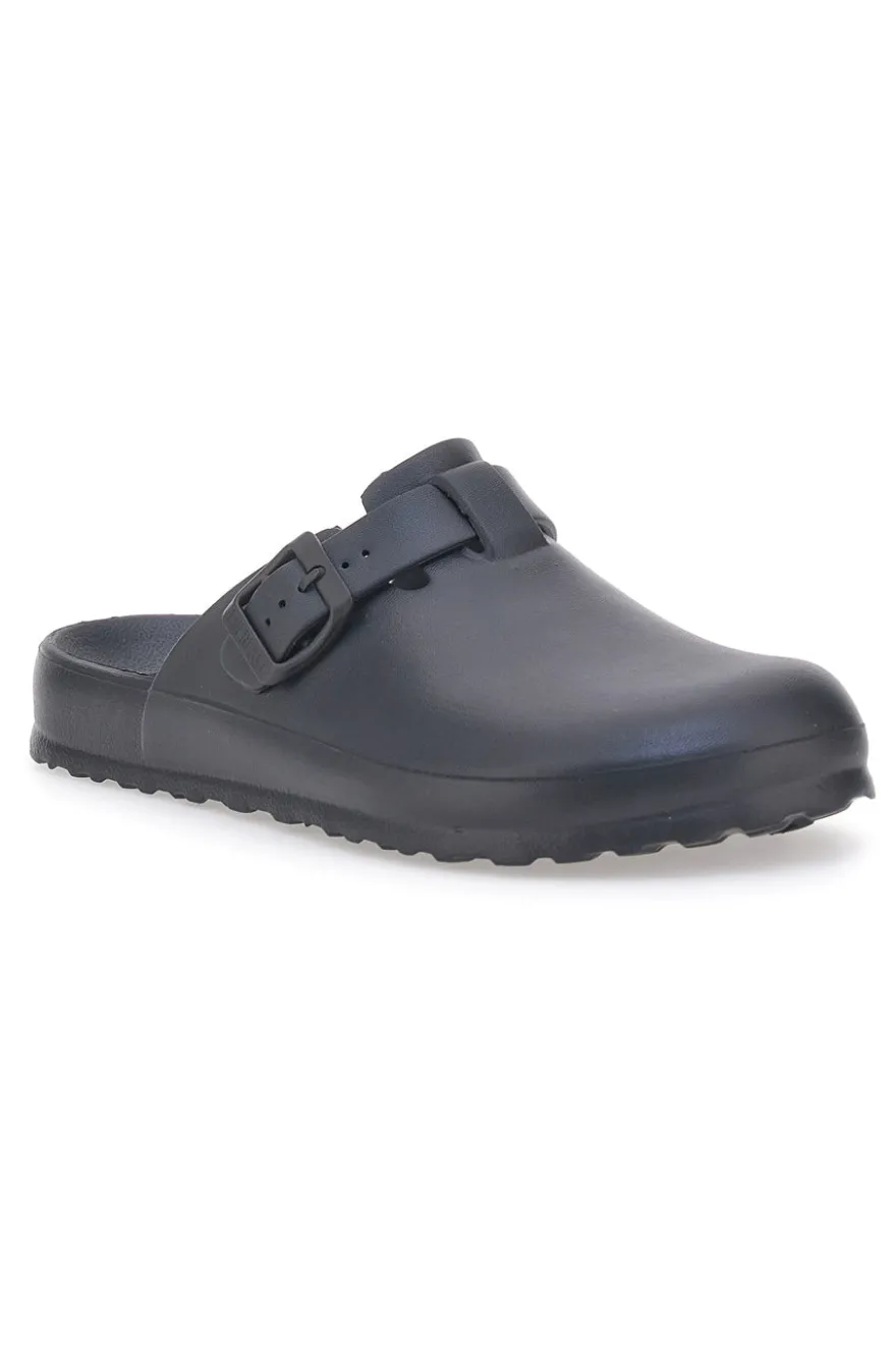 Ciabatte sabot nere in gomma con fibbia Everlast EV085