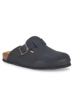 Ciabatte sabot Nere Sottopiede In Vera Pelle SUPERGA S31U384