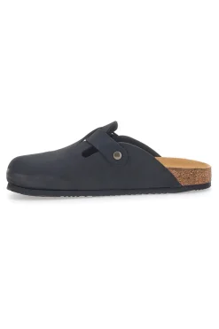 Ciabatte sabot Nere Sottopiede In Vera Pelle SUPERGA S31U384