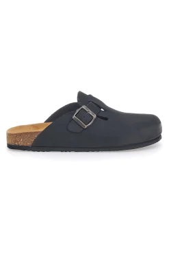 Ciabatte sabot Nere Sottopiede In Vera Pelle SUPERGA S31U384