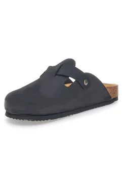 Ciabatte sabot Nere Sottopiede In Vera Pelle SUPERGA S31U384