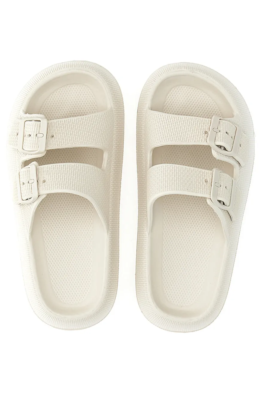 Ciabatte Slide Off White Con Fibbie 2t2l 02