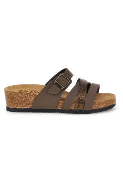 Ciabatte taupe con fasce e plantare anatomico Bio up 308