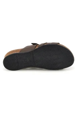 Ciabatte taupe con fasce e plantare anatomico Bio up 308