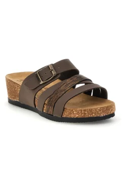 Ciabatte taupe con fasce e plantare anatomico Bio up 308