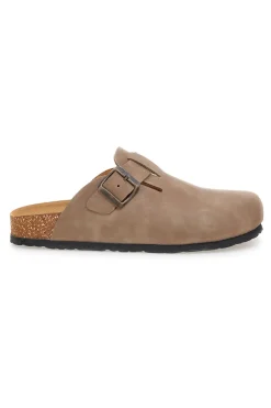 Ciabatte taupe con fibbia in vera pelle Pittarello Tierra 335A013PR