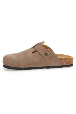 Ciabatte taupe con fibbia in vera pelle Pittarello Tierra 335A013PR