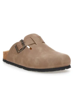 Ciabatte taupe con fibbia in vera pelle Pittarello Tierra 335A013PR