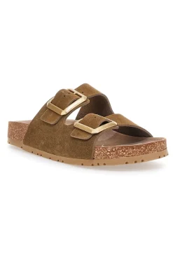 Ciabatte taupe doppia fibbia suola antiscivolo Pittarello Green Walk Vegan 335CF20631S