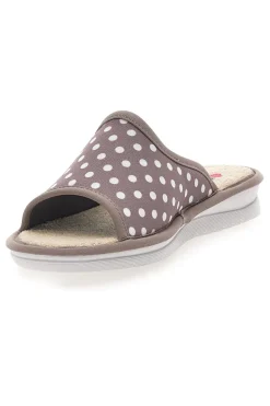 Ciabatte Taupe e a Pois Bianchi Made in Italy LINEA COMODA 5179