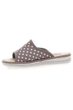 Ciabatte Taupe e a Pois Bianchi Made in Italy LINEA COMODA 5179