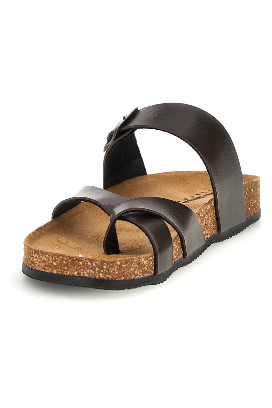 Ciabatte testa di moro con fibbia Pittarello tierra 335A311SR