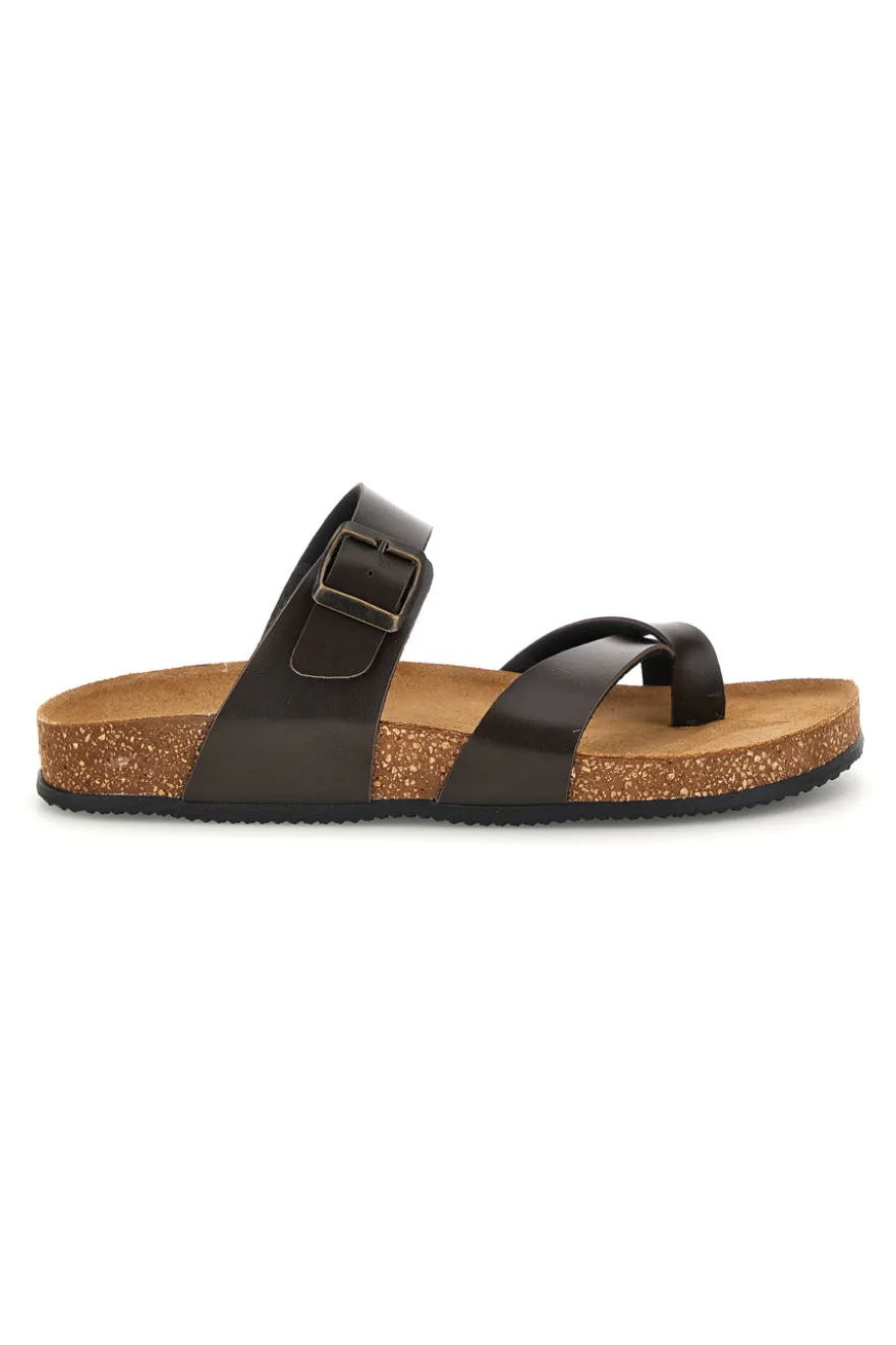 Ciabatte testa di moro con fibbia Pittarello tierra 335A311SR