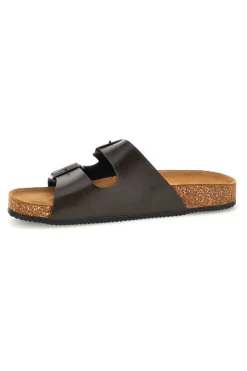 Ciabatte testa di moro con doppia fibbia Pittarello tierra 335A038SR