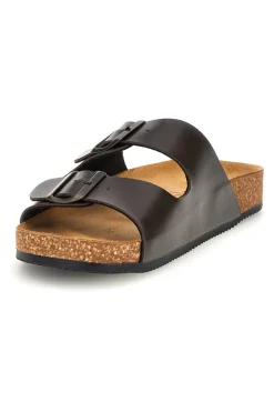 Ciabatte testa di moro con doppia fibbia Pittarello tierra 335A038SR