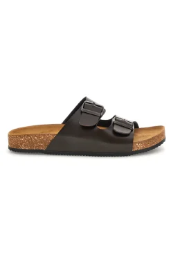 Ciabatte testa di moro con doppia fibbia Pittarello tierra 335A038SR