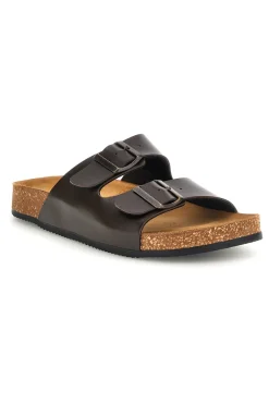Ciabatte testa di moro con doppia fibbia Pittarello tierra 335A038SR