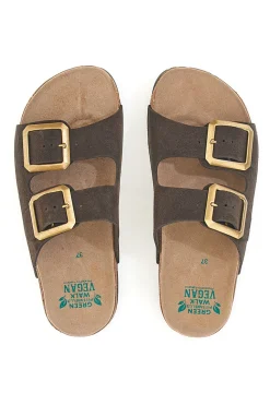 Ciabatte testa di moro doppia fibbia suola antiscivolo Pittarello Green Walk vegan 335cf20631s