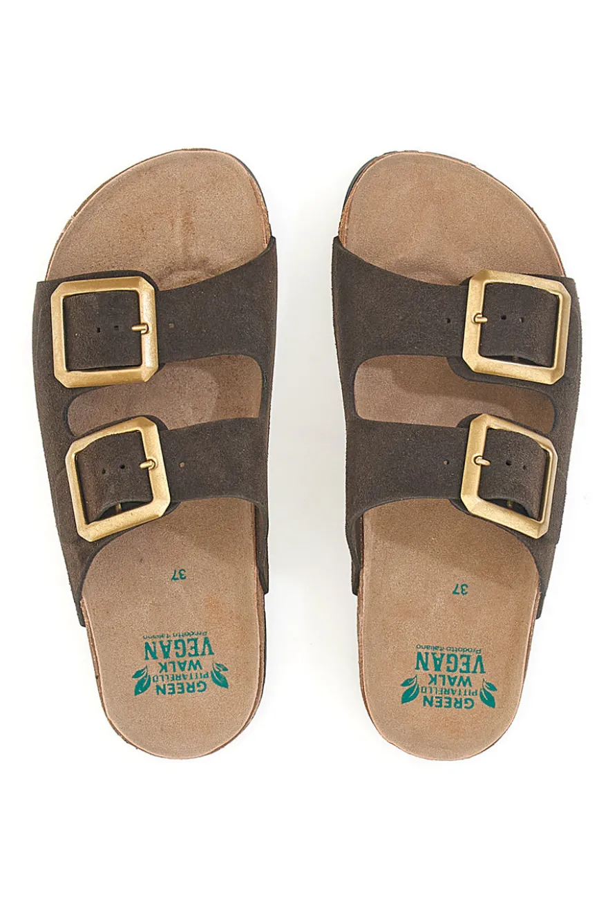 Ciabatte testa di moro doppia fibbia suola antiscivolo Pittarello Green Walk vegan 335cf20631s
