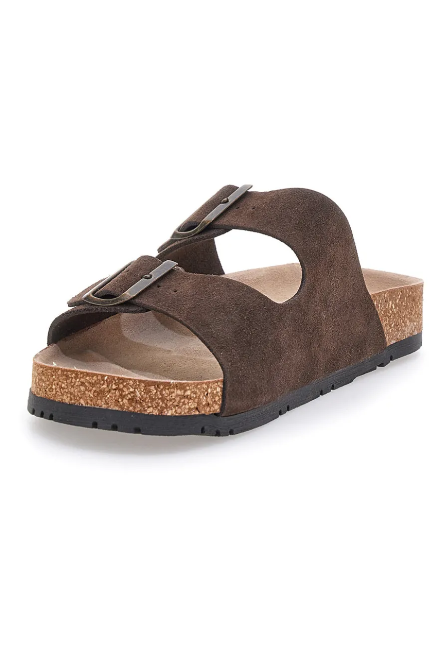 Ciabatte testa di moro doppia fibbia suola antiscivolo Pittarello Green Walk vegan 335CF038S