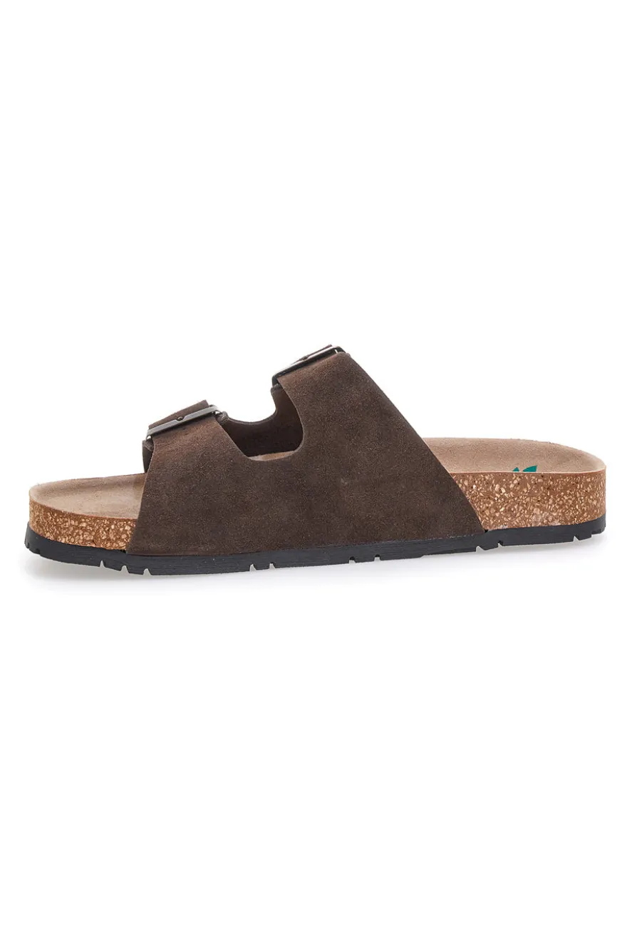 Ciabatte testa di moro doppia fibbia suola antiscivolo Pittarello Green Walk vegan 335CF038S
