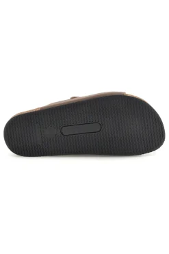 Ciabatte tortora con doppia fibbia Pittarello tierra 335A038SR