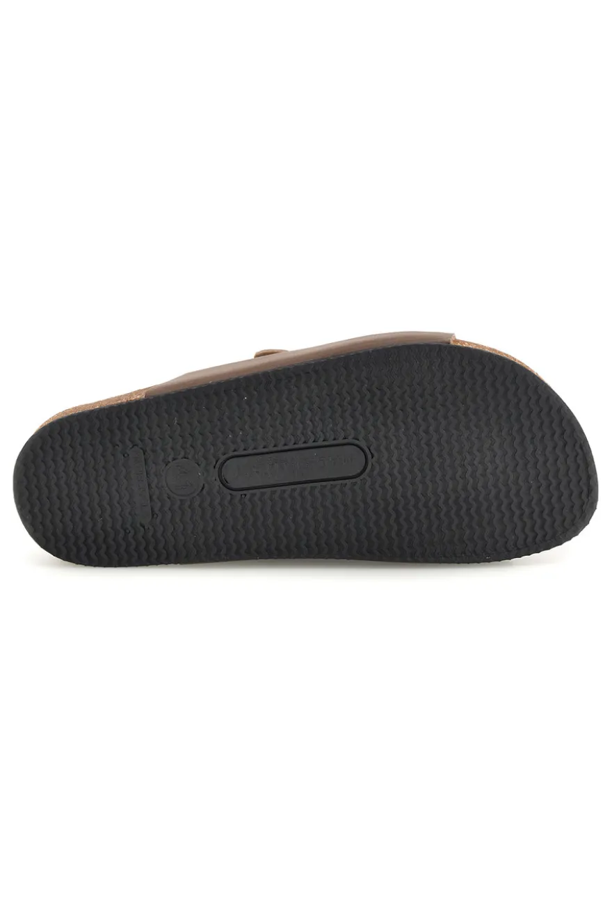 Ciabatte tortora con doppia fibbia Pittarello tierra 335A038SR