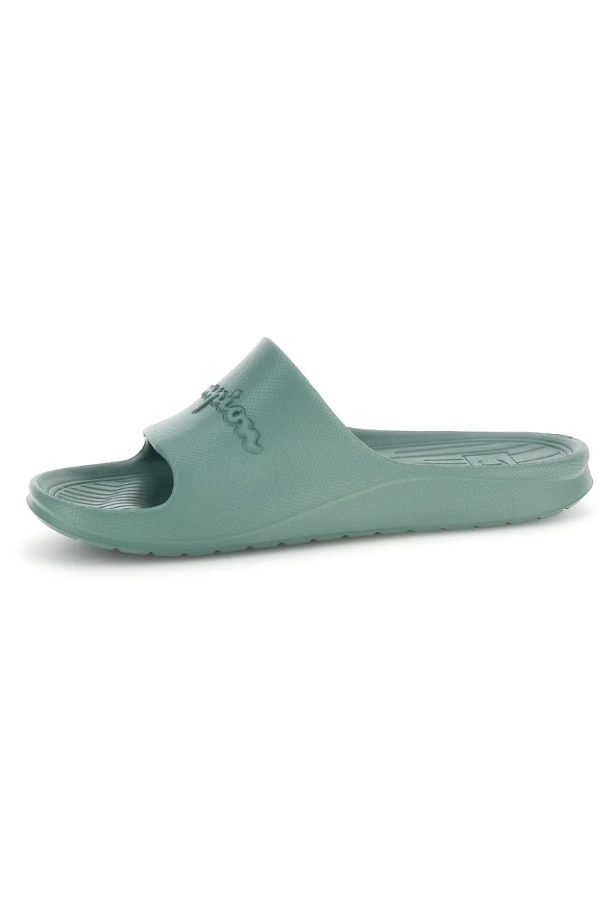 Ciabatte verde acqua con fascia logata Champion Cabana Box Slide