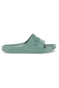 Ciabatte verde acqua con fascia logata Champion Cabana Box Slide