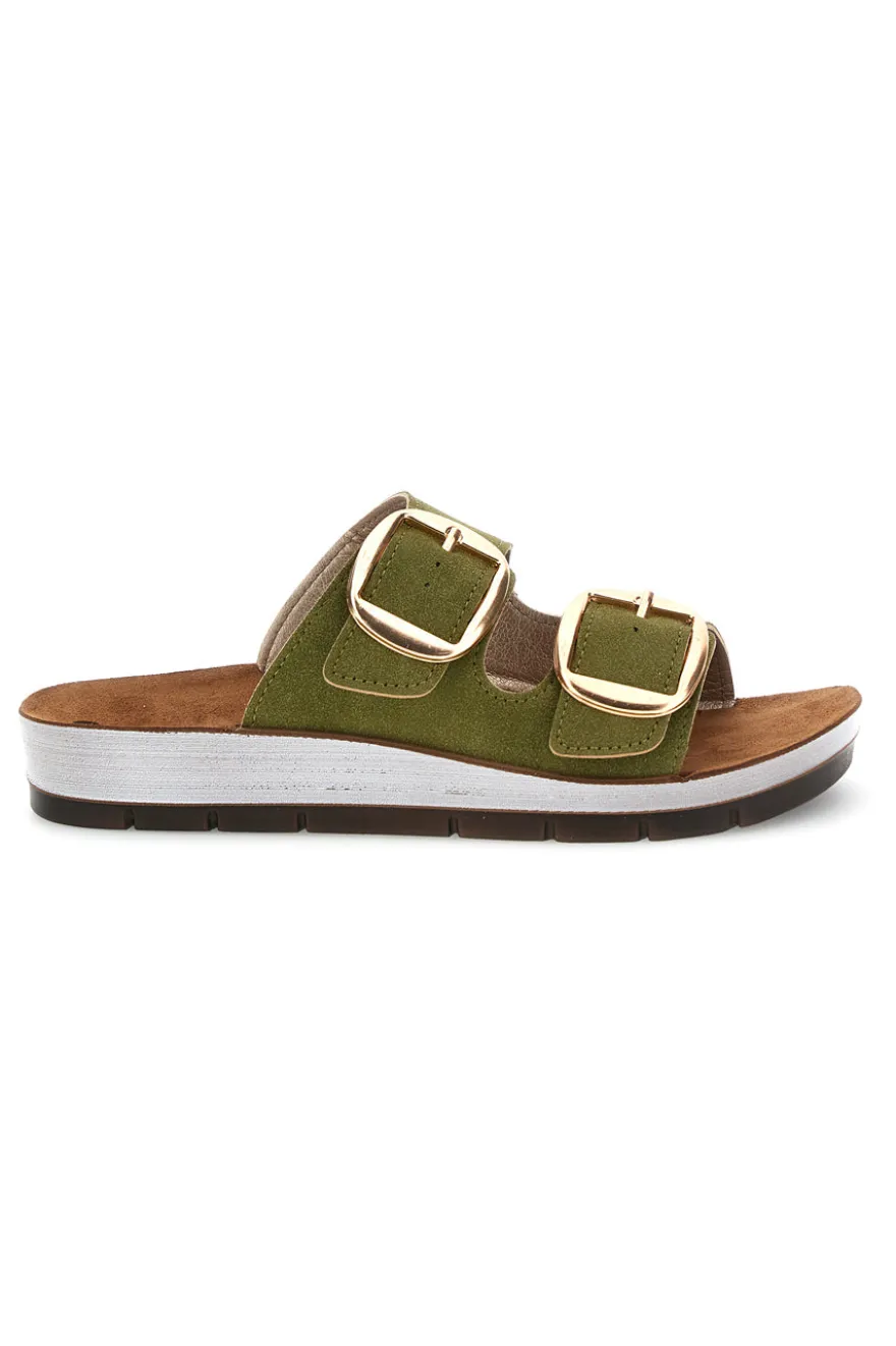 Ciabatte Verde Doppia Fibbia Inblu 61 CP