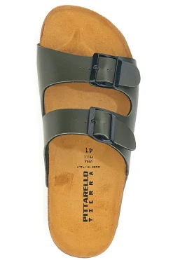 Ciabatte verde militare con doppia fibbia e cinturini Pittarello Tierra 335A038SR