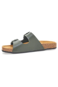 Ciabatte verde militare con doppia fibbia e cinturini Pittarello Tierra 335A038SR