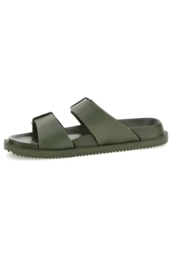 Ciabatte verde militare con doppia fibbia 2t2l 72593