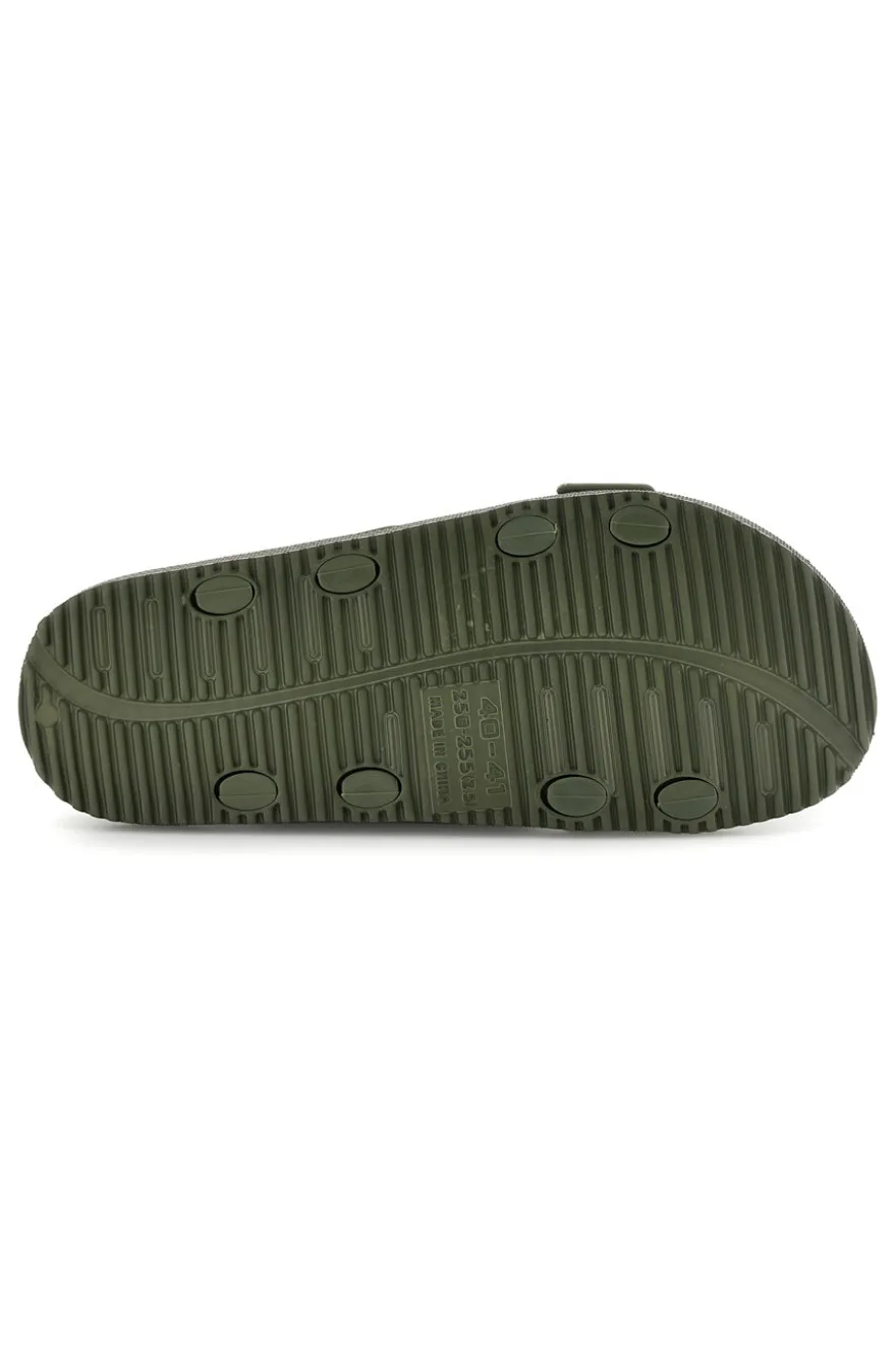 Ciabatte verde militare con doppia fibbia 2t2l 72593