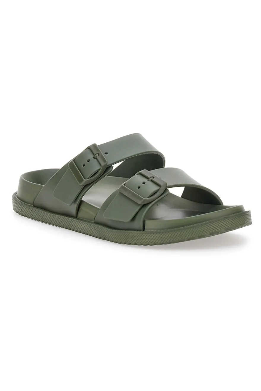 Ciabatte Verde Militare Con Doppia Fascia 2T2L 72593