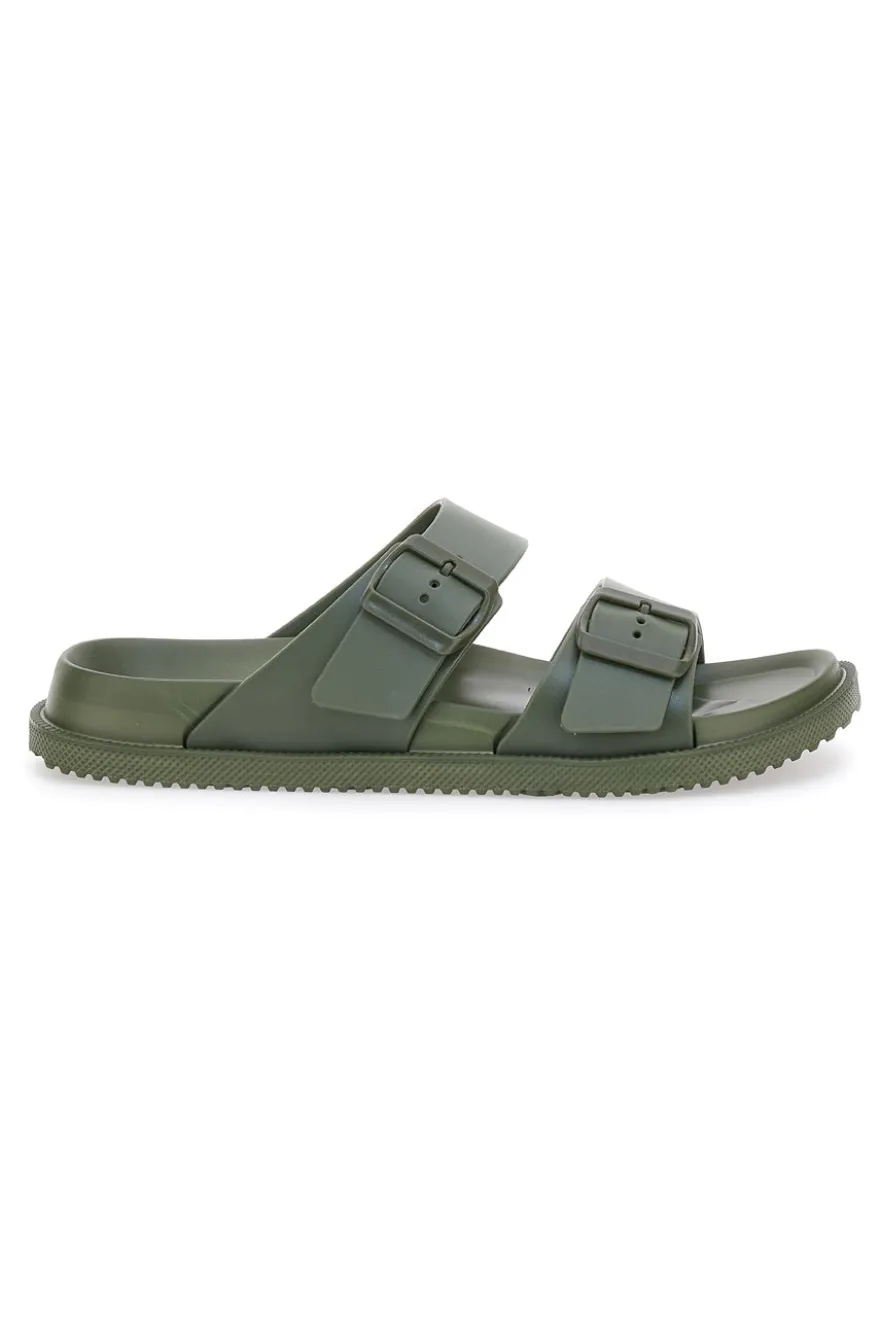 Ciabatte Verde Militare Con Doppia Fascia 2T2L 72593
