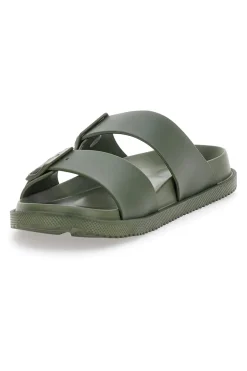 Ciabatte Verde Militare Con Doppia Fascia 2T2L 72593