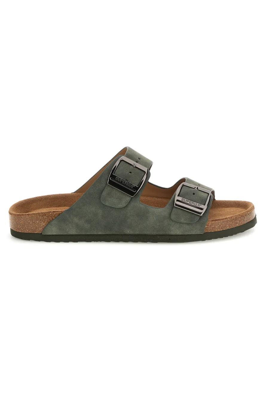 Ciabatte Verdi con Doppia Fibbia Superga S11U171