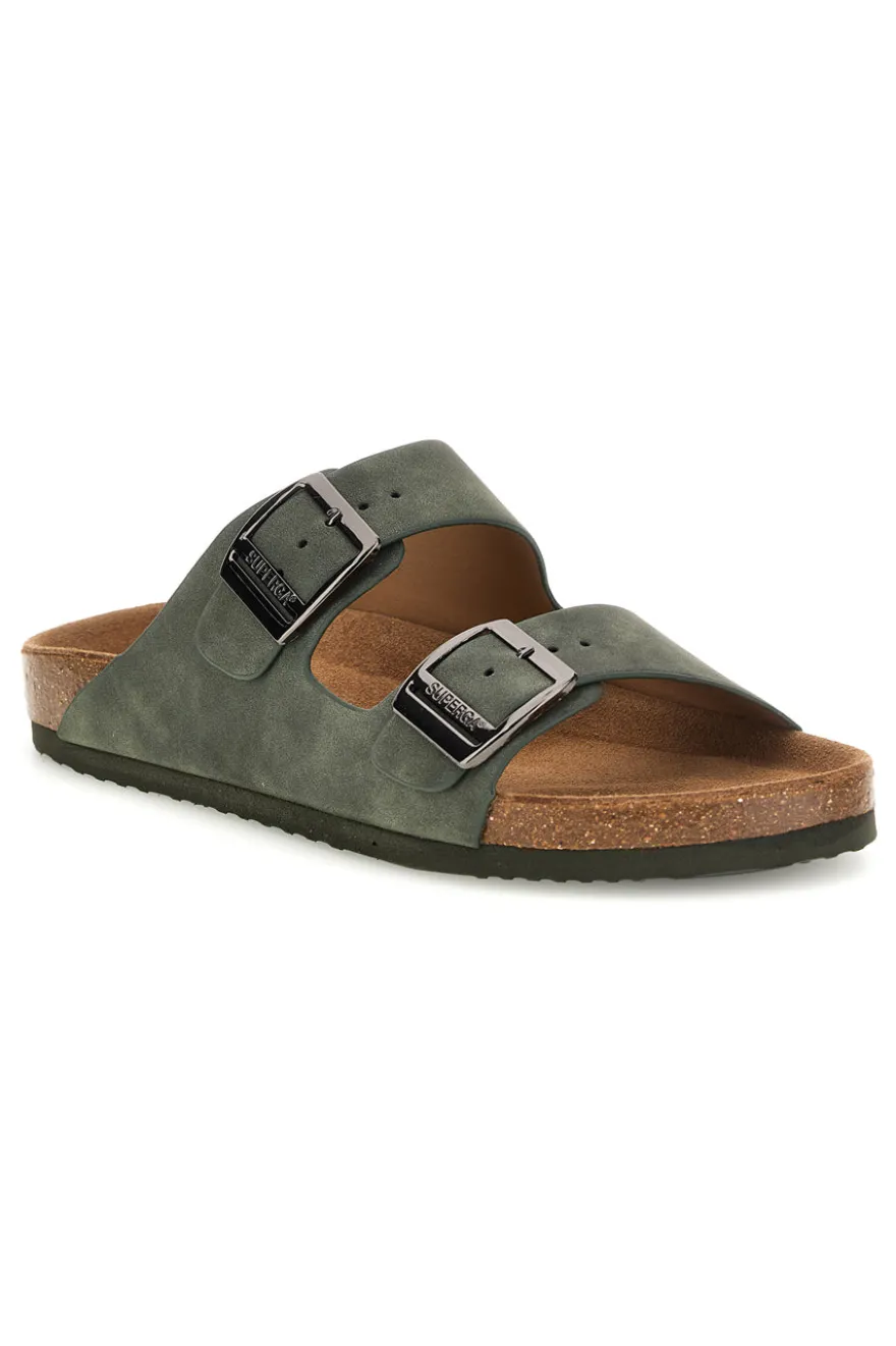 Ciabatte Verdi con Doppia Fibbia Superga S11U171