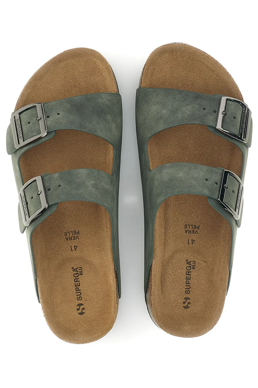 Ciabatte Verdi con Doppia Fibbia Superga S11U171