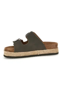 Ciabatte verdi con doppia fascia regolabile e suola platform Superga S11T228