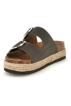Ciabatte verdi con doppia fascia regolabile e suola platform Superga S11T228