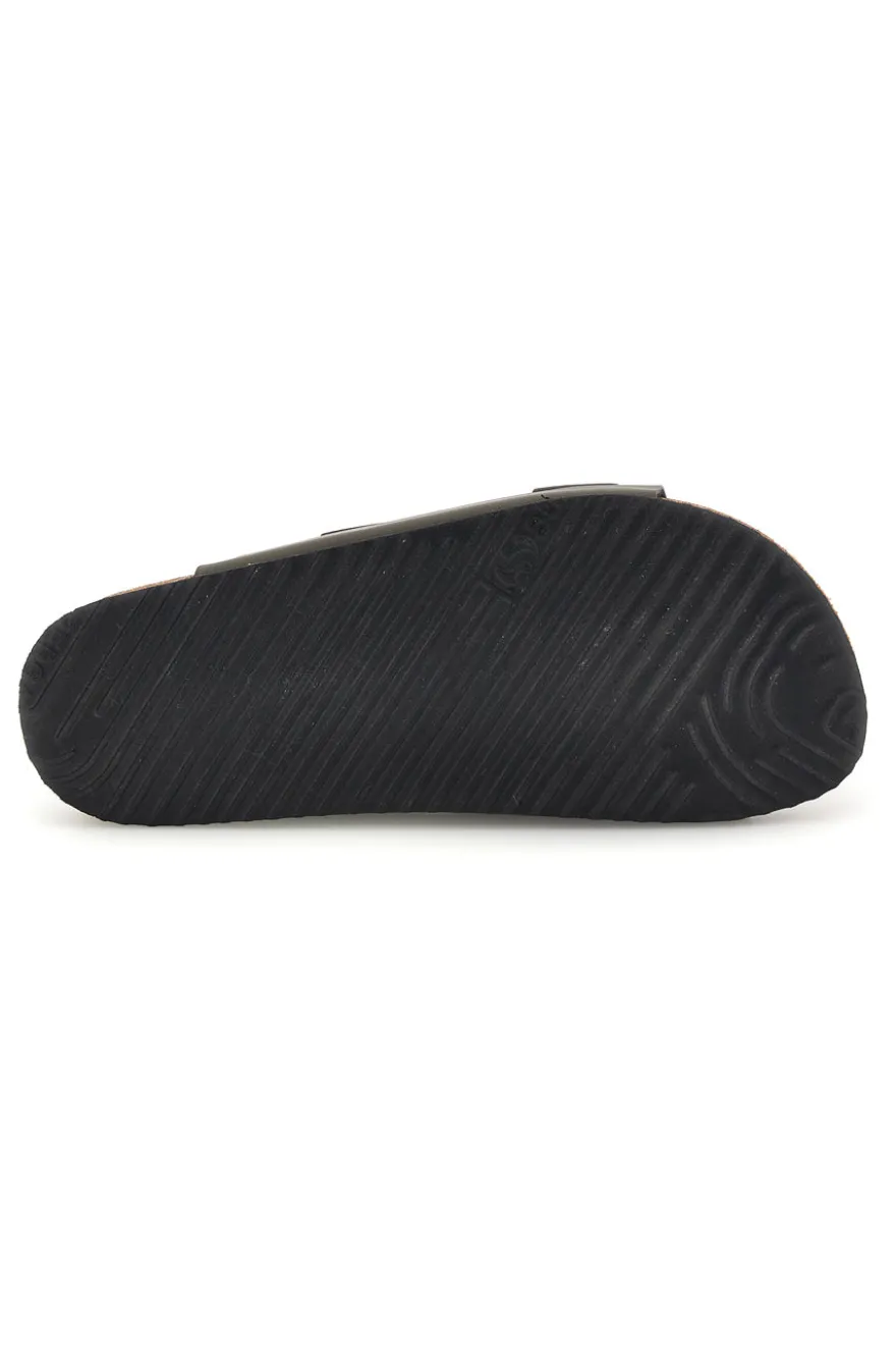Ciabatte verdi con doppia fascia regolabile Made in Italy in vera pelle Superga S31T823